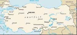Mapa da Turquia